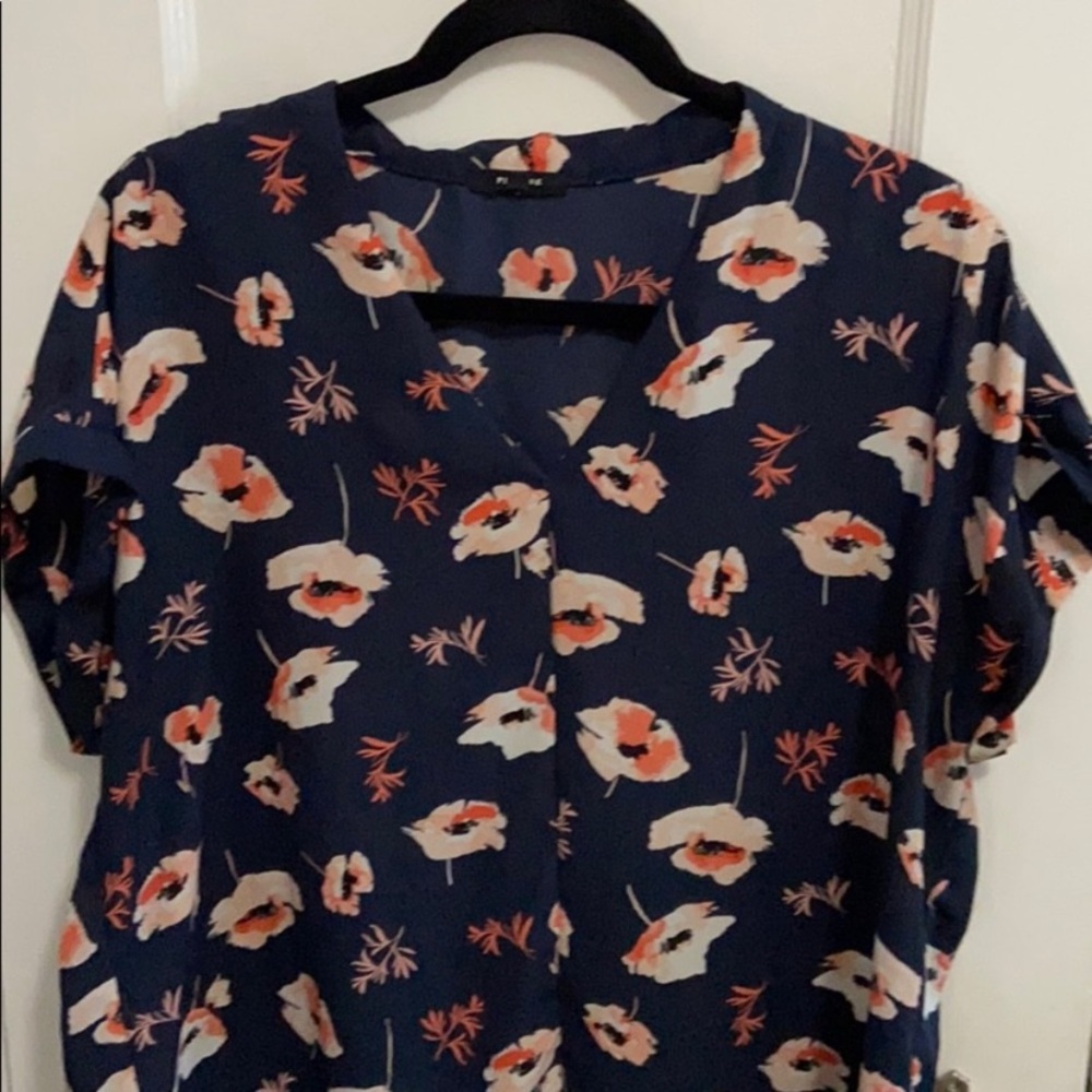 Pleione Polyester Short Sleeve Blouse